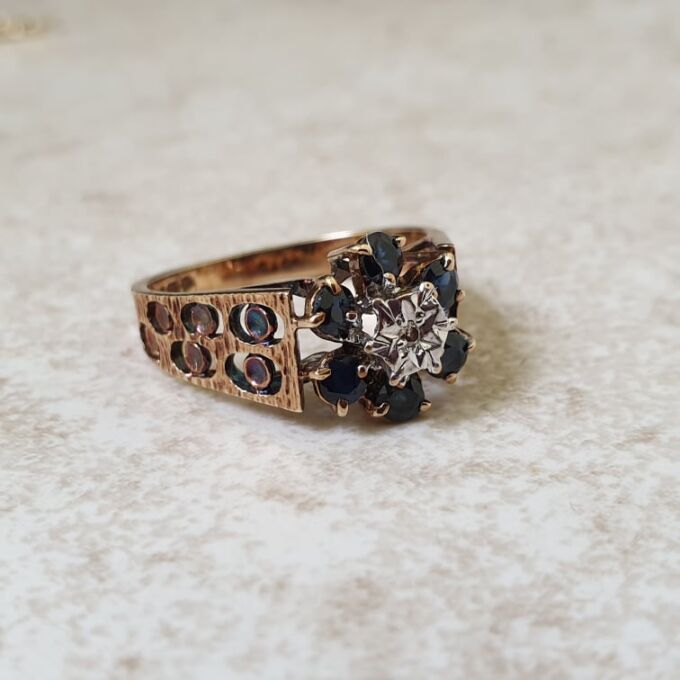 Sapphire and Diamond Ring in 9ct Gold