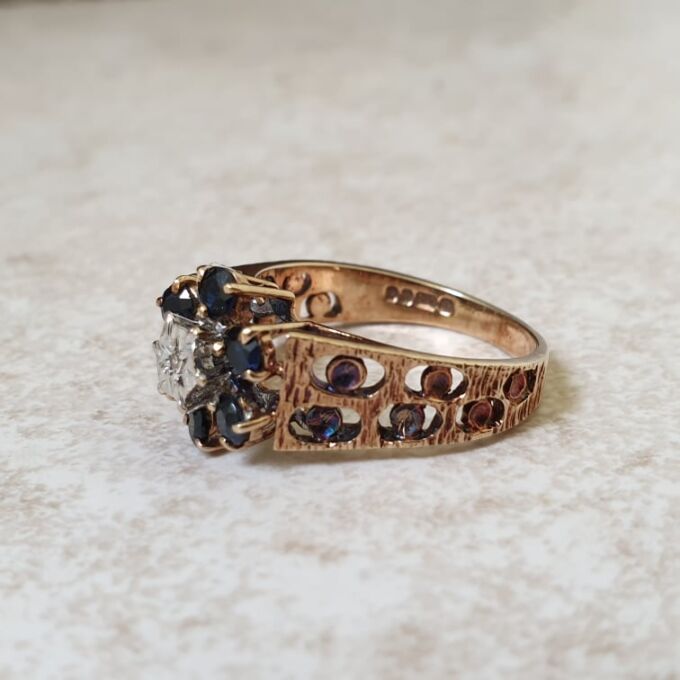 Sapphire and Diamond Ring in 9ct Gold