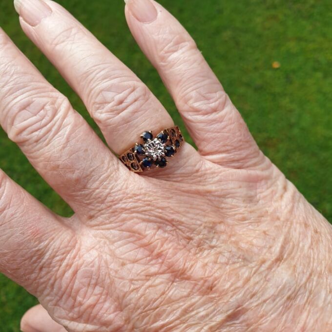 Sapphire and Diamond Ring in 9ct Gold