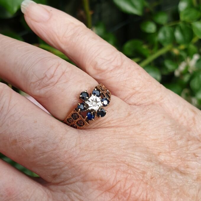 Sapphire and Diamond Ring in 9ct Gold