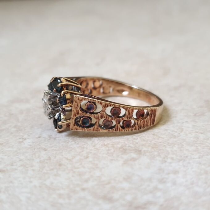 Sapphire and Diamond Ring in 9ct Gold