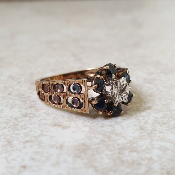 Sapphire and Diamond Ring in 9ct Gold