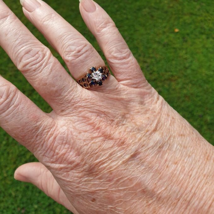 Sapphire and Diamond Ring in 9ct Gold