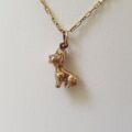 Cute Sitting Dog Pendant in 9ct Gold