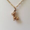 Cute Sitting Dog Pendant in 9ct Gold