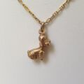 Cute Sitting Dog Pendant in 9ct Gold