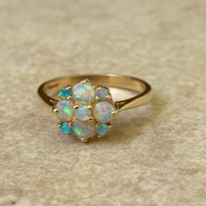 Opal Cluster Ring in 9ct Gold