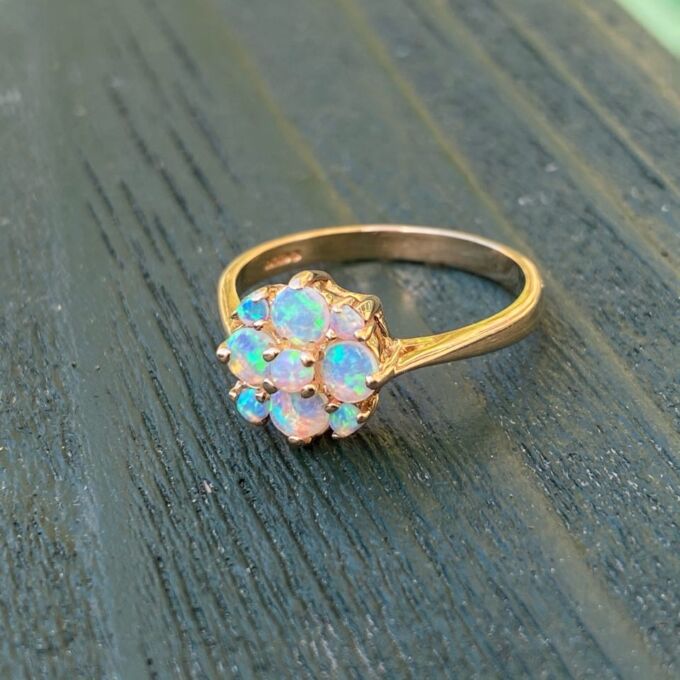 Opal Cluster Ring in 9ct Gold