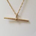 Plain Fixed T or Albert Bar in 9ct Gold