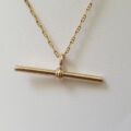 Plain Fixed T or Albert Bar in 9ct Gold