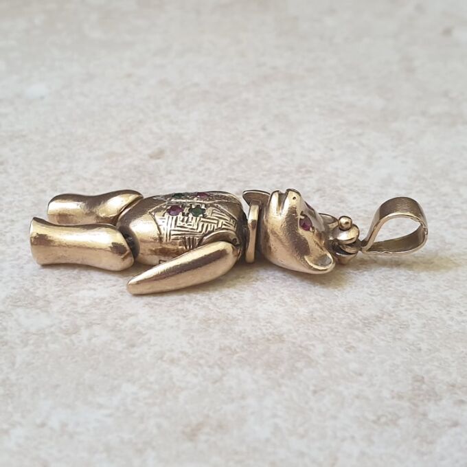 Articulated Large Teddy Bear Pendant in 9ct gold