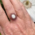Opal and Ruby Cluster Ring in 9ct Gold