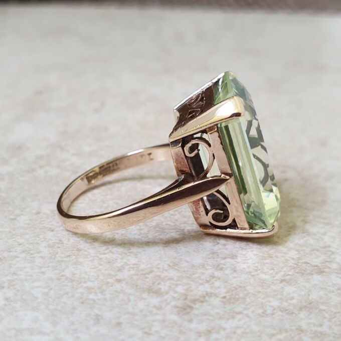 Huge Synthetic Green Spinel Ring in 9ct Gold