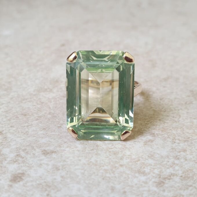 Huge Synthetic Green Spinel Ring in 9ct Gold