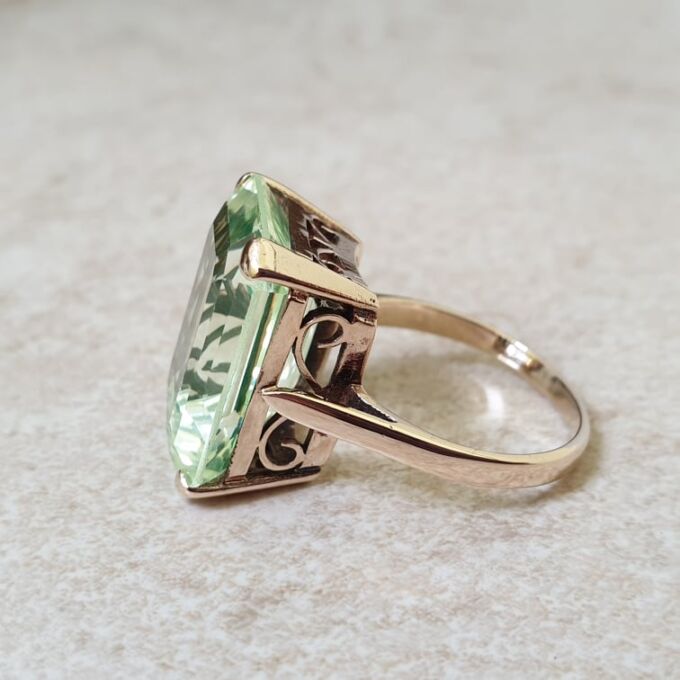 Huge Synthetic Green Spinel Ring in 9ct Gold