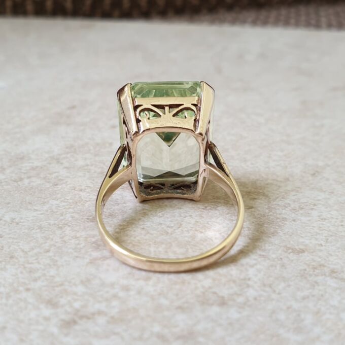 Huge Synthetic Green Spinel Ring in 9ct Gold