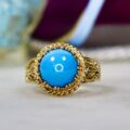 Ornate Turquoise Ring in 9ct Gold
