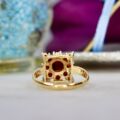 Squared Garnet Cluster Ring in 9ct Gold