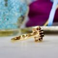 Squared Garnet Cluster Ring in 9ct Gold