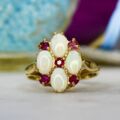 Opal and Ruby Ring in 9ct Gold