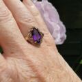 Ornate Amethyst Ring in 9ct Gold