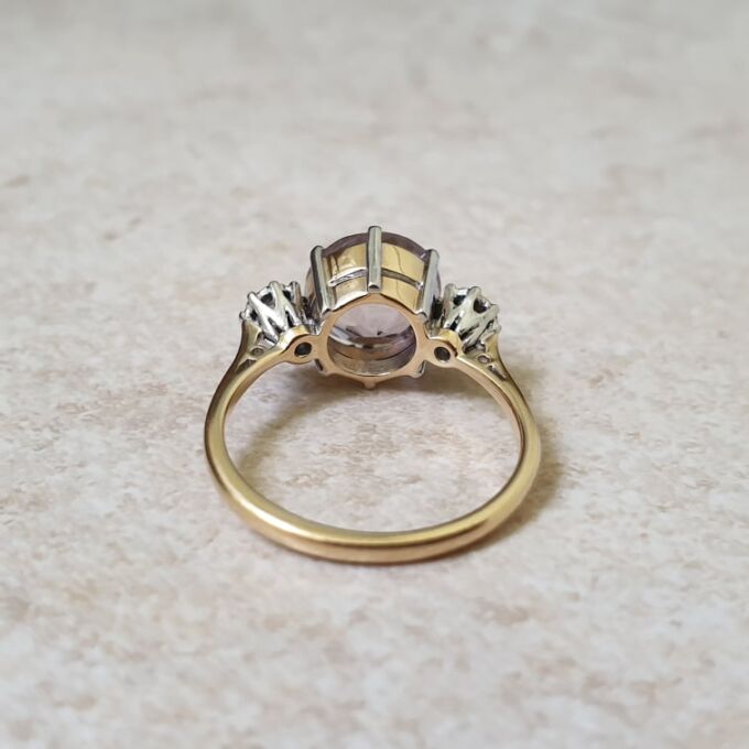 Rose De France Amethyst Ring in 18ct Gold and Platinum