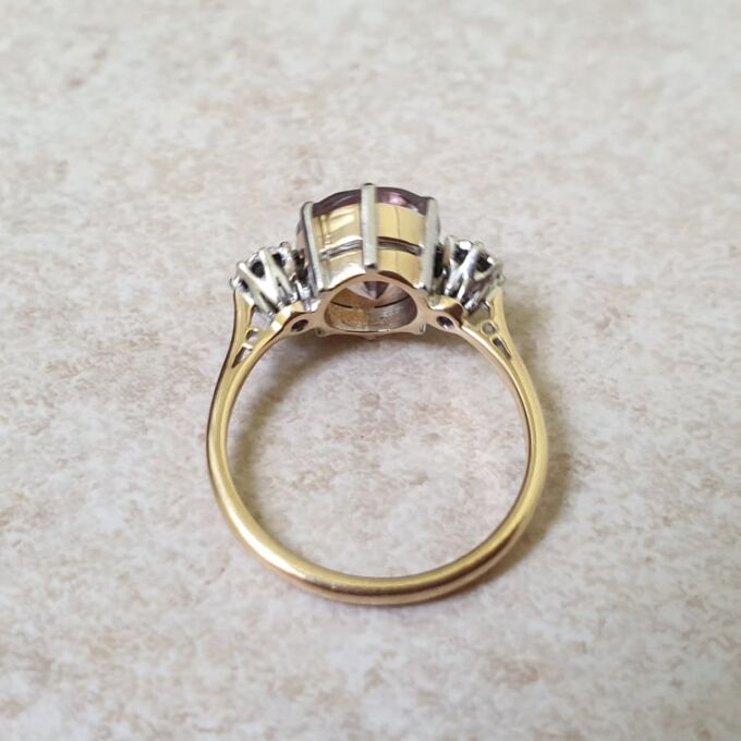 Rose De France Amethyst Ring in 18ct Gold and Platinum