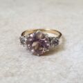 Rose De France Amethyst Ring in 18ct Gold and Platinum
