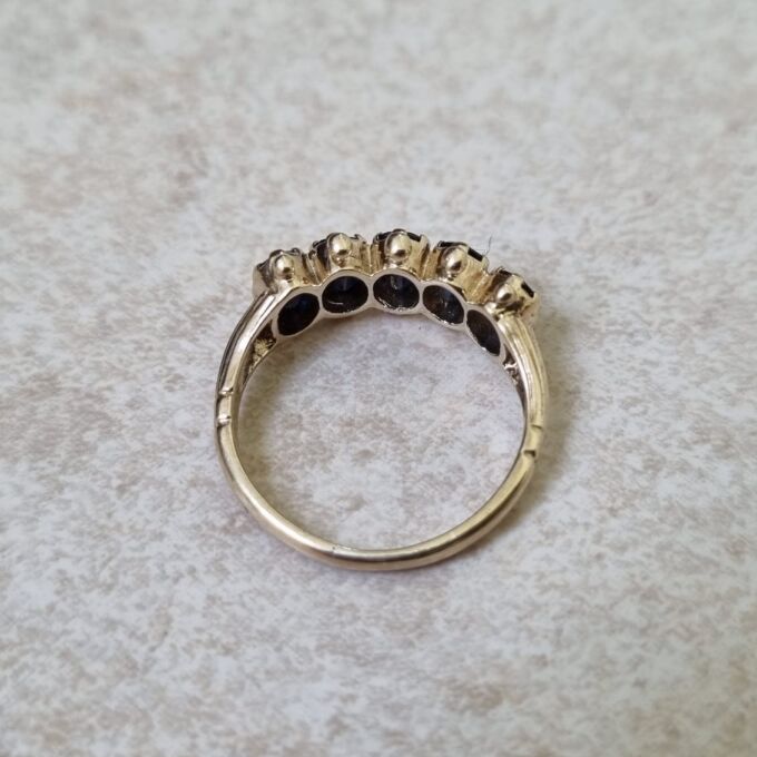 Five Stone Sapphire Ring in 9ct Gold