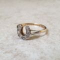 Diamond Set Horse Shoe Ring in 18ct Gold and Platinum