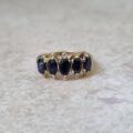 Five Stone Sapphire Ring in 9ct Gold