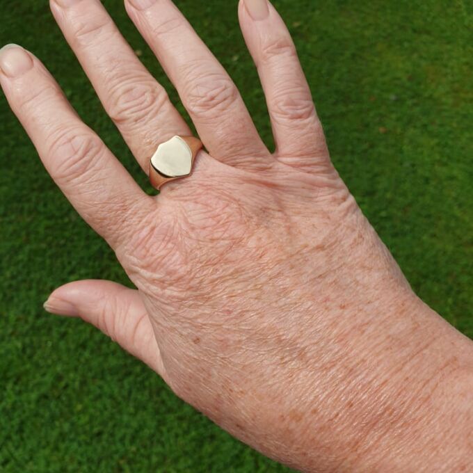 Plain Shield Signet Ring in 9ct Gold