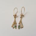 Emerald Drop Earrings in 9ct Gold