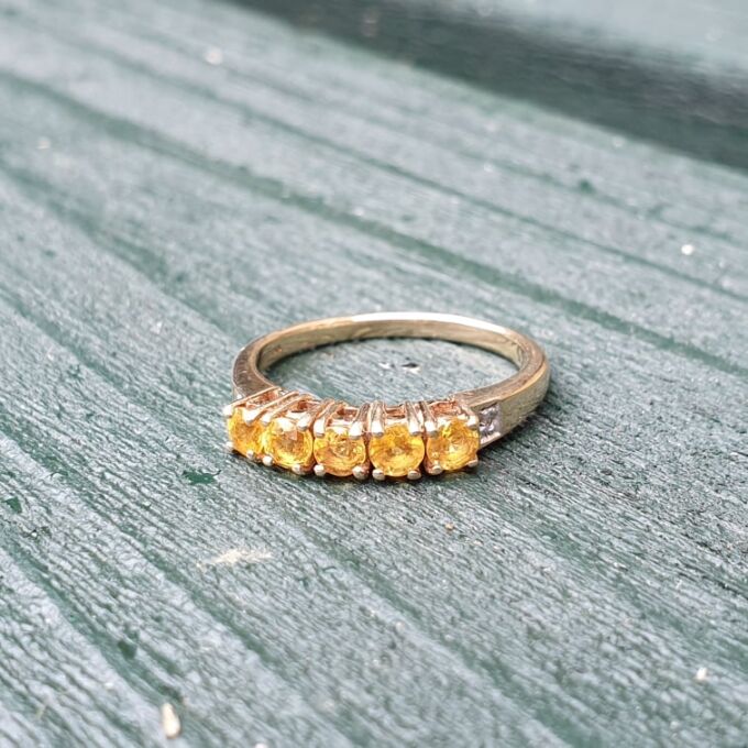 Synthetic Sapphire Band in 9ct Gold