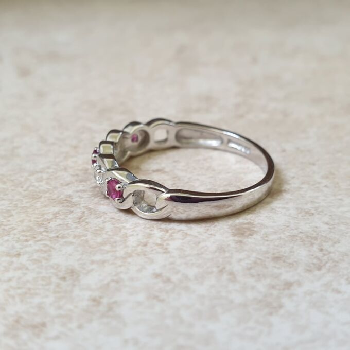 Ruby and Diamond Stacking Band in 9ct Gold