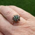 Green and White Spinel Ring in 9ct Gold