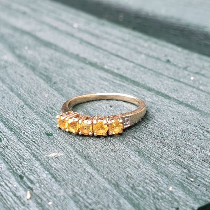 Synthetic Sapphire Band in 9ct Gold