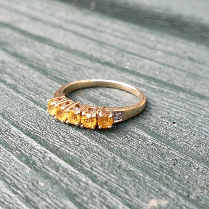 Synthetic Sapphire Band in 9ct Gold