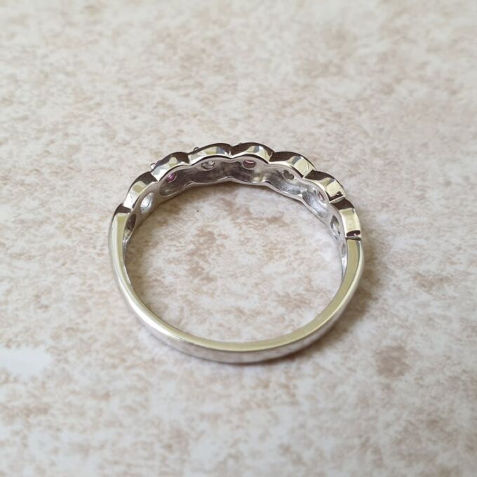 Ruby and Diamond Stacking Band in 9ct Gold