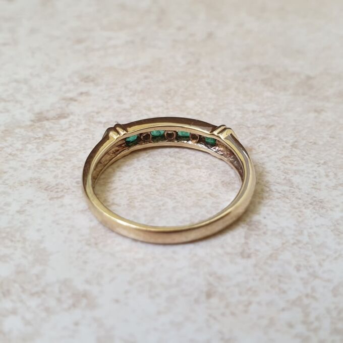 Emerald and Diamond Ring in 9ct Gold