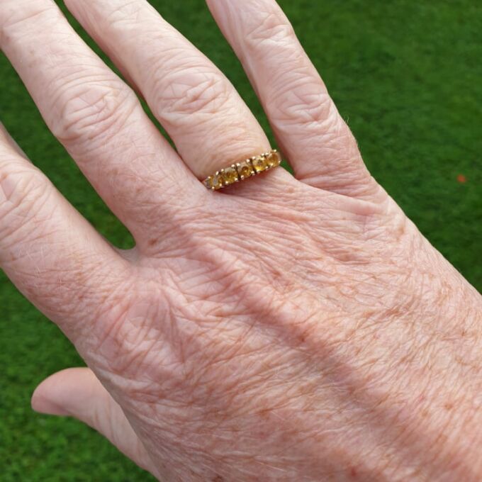 Synthetic Sapphire Band in 9ct Gold