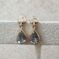Aquamarine and Diamond Drop Earrings in 9ct Gold
