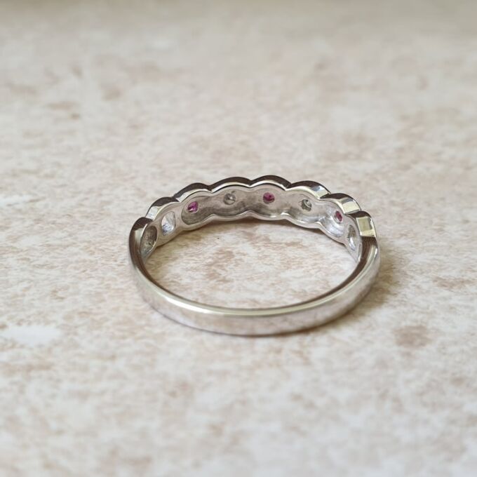 Ruby and Diamond Stacking Band in 9ct Gold