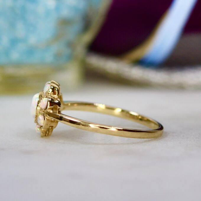 Opal Daisy Ring in 9ct Gold