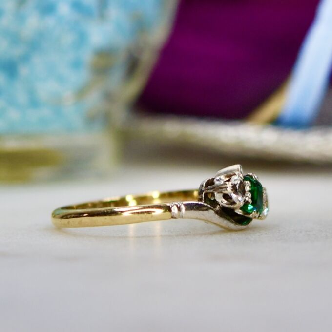 Three Stone Ring in 9ct Gold and Platinum