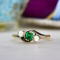 Three Stone Ring in 9ct Gold and Platinum