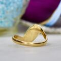 Opal Crossover Solitaire Ring in 9ct Gold