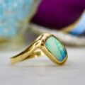 Opal Crossover Solitaire Ring in 9ct Gold