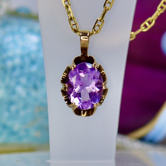 Amethyst Pendant in 9ct Gold