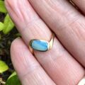 Opal Crossover Solitaire Ring in 9ct Gold